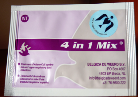 4 in 1 MIX Belgica de weerd | засіб від адено-синдрому, кишкової палочки, респіраторних інфекцій голубів