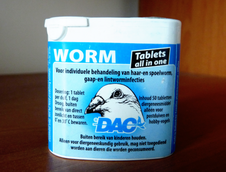 Worm tabs DAC | засіб від гельмінтів для голубів