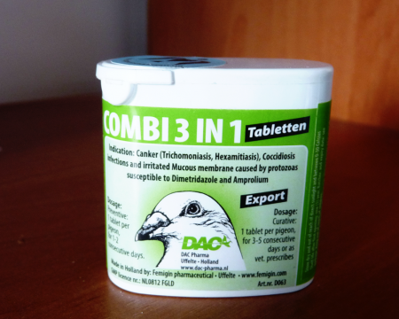 Combi 3 in 1 tabs DAC | таблетки проти трихомонозу, кокцидіозу голубів